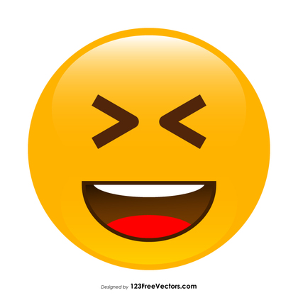 Grinning Squinting Face Emoji Vector Free
