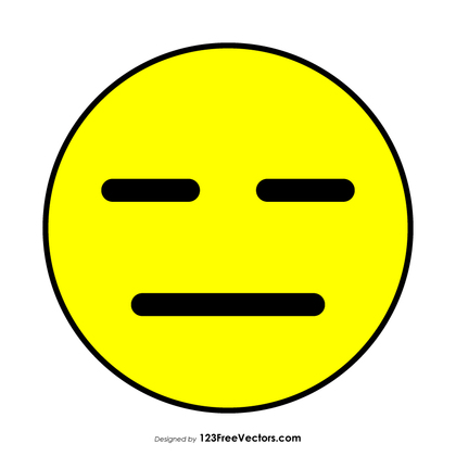 Flat Expressionless Face Emoji