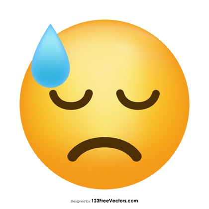 Face with Cold Sweat Emoji Vector Download