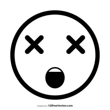 Dizzy Face Emoji Outline
