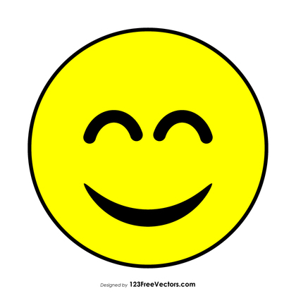 Smiling Face with Open Mouth and Smiling Eyes Emoji Icons Vector