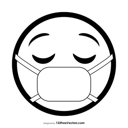 Face with Medical Mask Emoji Outline