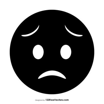 Black Worried Face Emoji