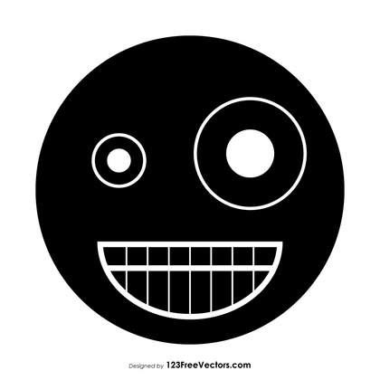 Black Zany Face Emoji