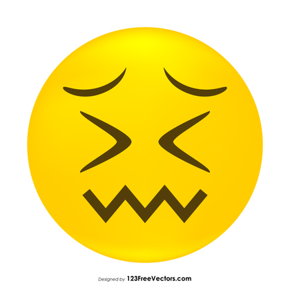 Confounded Face Emoji Clipart