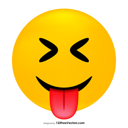 Face with Stuck-Out Tongue and Tightly-Closed Eyes Emoji Clipart