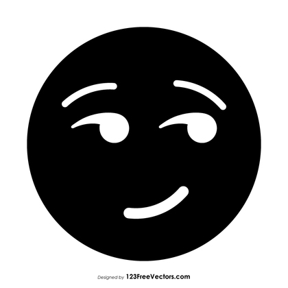 Black Smirking Face Emoji