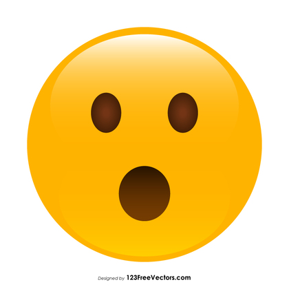 Face with Open Mouth Emoji Graphics