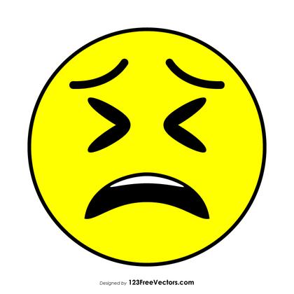Tired Face Emoji Vector Free