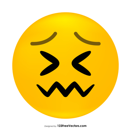 Confounded Face Emoji Graphics