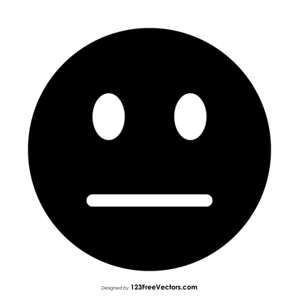 Black Neutral Face Emoji