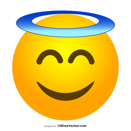 Smiling Face with Halo Emoji Vector
