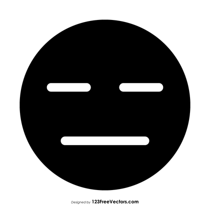 Black Expressionless Face Emoji
