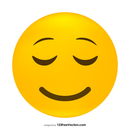Relieved Face Emoji Icons Vector