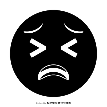 Black Tired Face Emoji