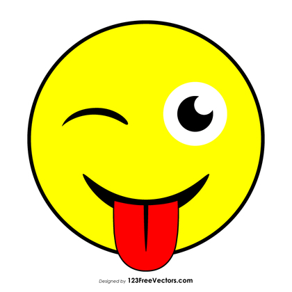 Face with Stuck-Out Tongue and Winking Eye Vector