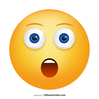 Face with Open Mouth Emoji Vector
