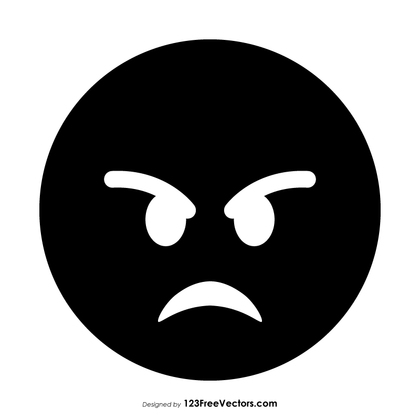 Black Angry Emoticon