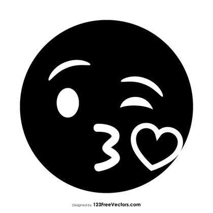Black Face Blowing a Kiss Emoji