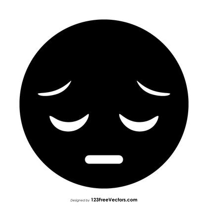 Black Pensive Face Emoji