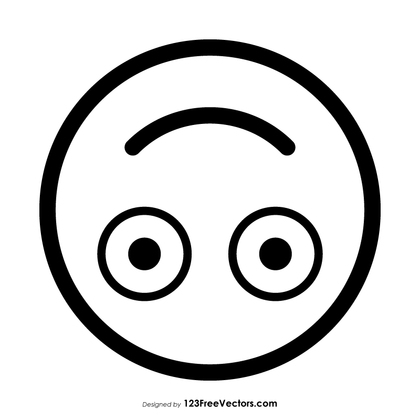 Upside-Down Face Emoji Outline