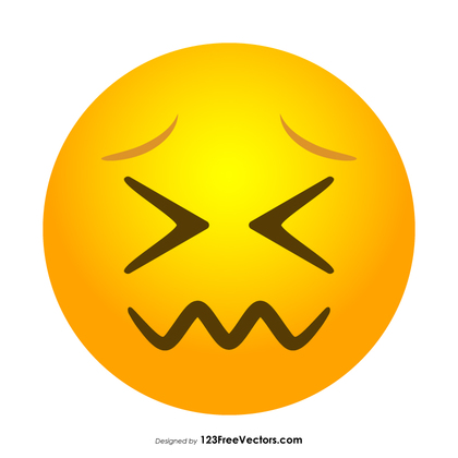 Confounded Face Emoji Vector