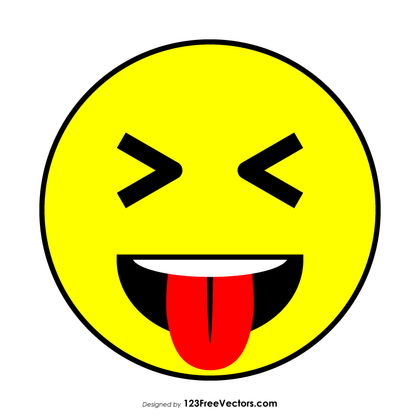 Face with Stuck-Out Tongue and Tightly-Closed Eyes Emoji Clipart