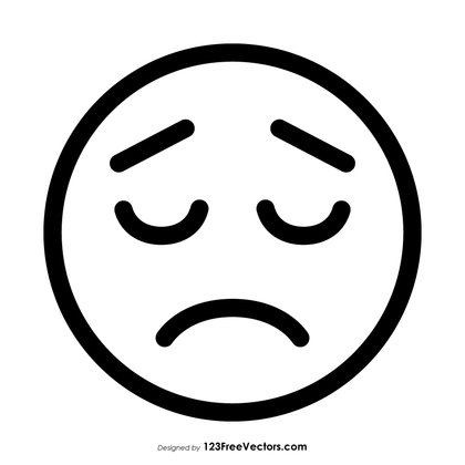 Sad Face Emoji Outline