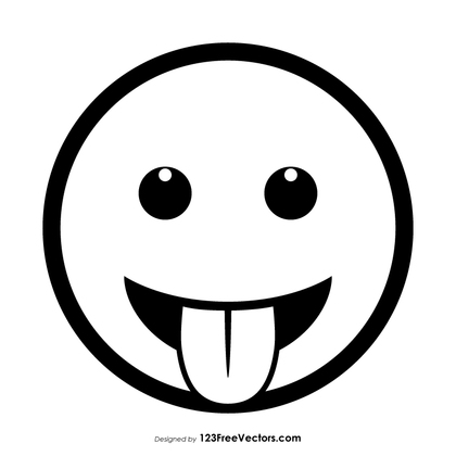 Face with Tongue Emoji Vector Free