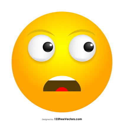 Frowning Face with Open Mouth Emoji Icons Vector