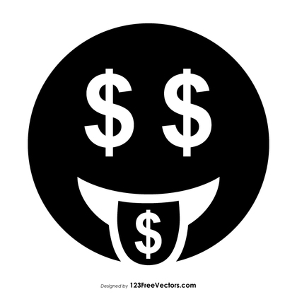 Black Money-Mouth Face Emoji