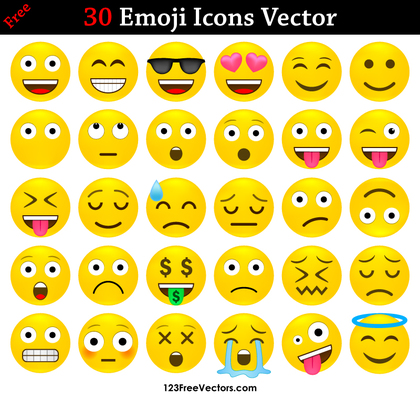 Free Emoji Icons Vector Pack