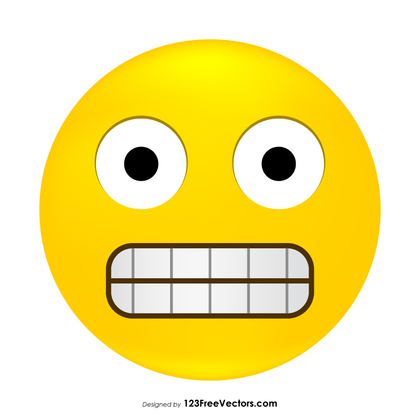 Grimacing Face Emoji Icons Vector