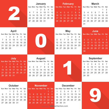 2019 Calendar Ai File