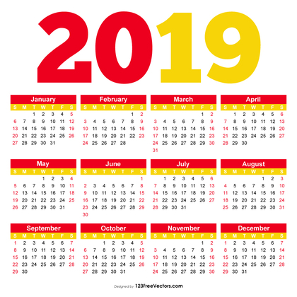 Printable Calendar 2019 Pdf