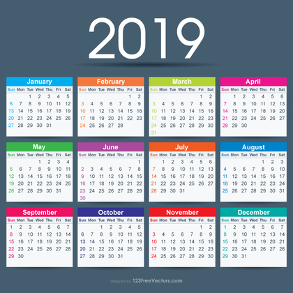 2019 Calendar Ai