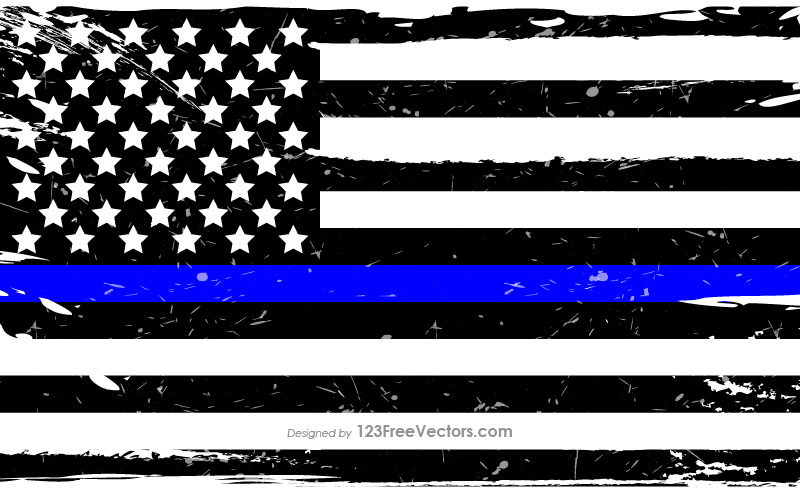 Blue and White American Flag
