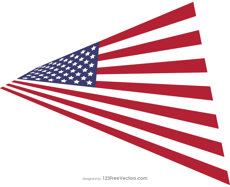 Perspective USA Flag Free Vector
