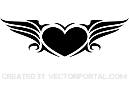 Free Winged Heart Vector Art