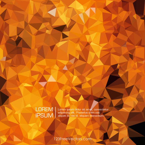 Geometric Polygon Cool Orange Background Clip Art