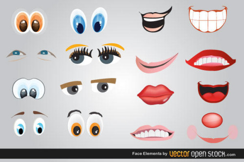 Lips, Eyes and Mouth Vector Free Download