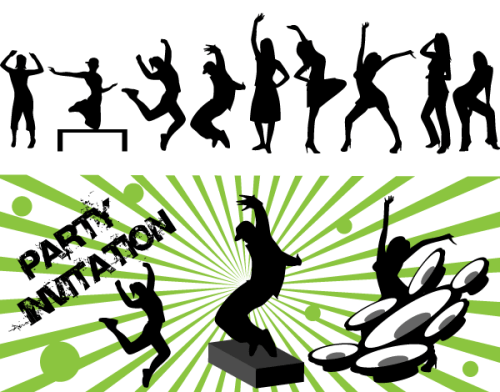 Free Vector Art Dance Party Silhouettes