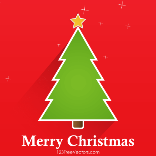 Vector Christmas Tree Greeting Card Design