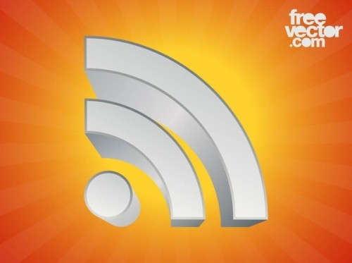 3D RSS Symbol Free Vector