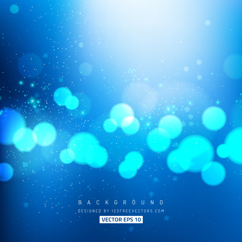 Abstract Blue Bokeh Lights Backdrop