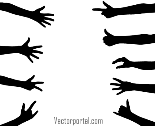 Vector Hand Gesture Silhouettes Images