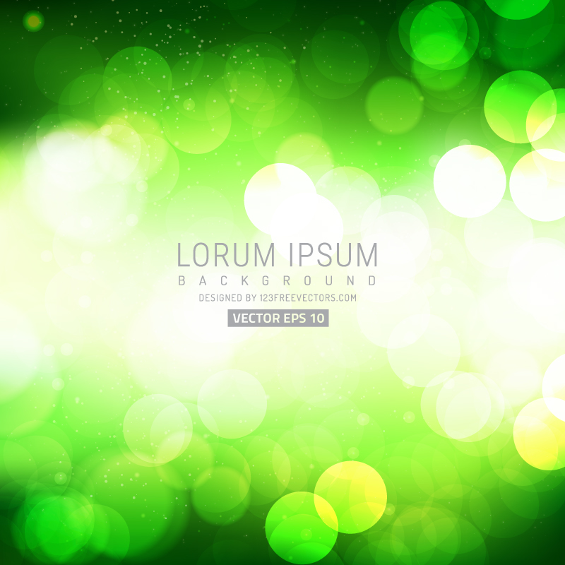 Abstract Green Bokeh Lights Backdrop
