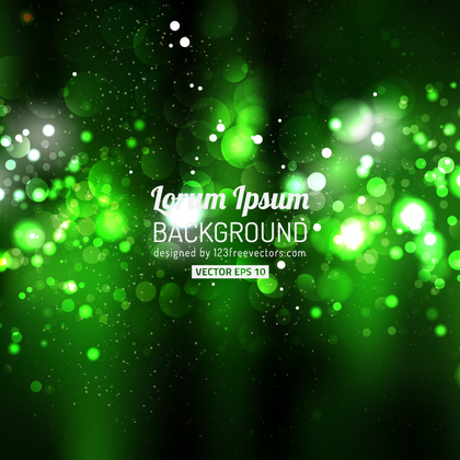 Black Green Bokeh Lights Background