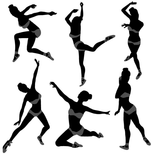 Dancing Girl Silhouettes Illustration