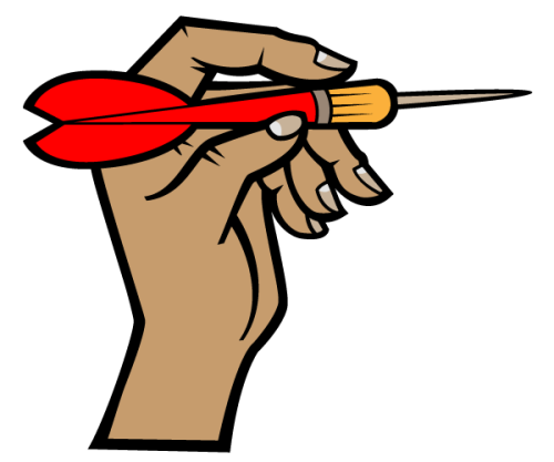 Hand Holding a Dart Arrow Vector Art